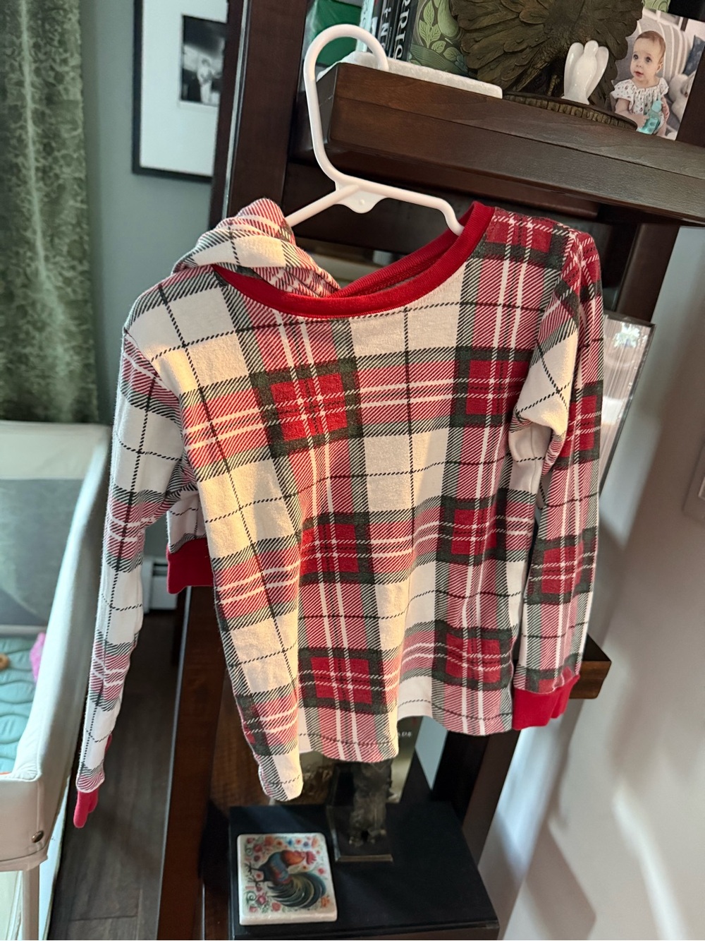 Carters pajama set pants and long sleeve top Christmas plaid 6